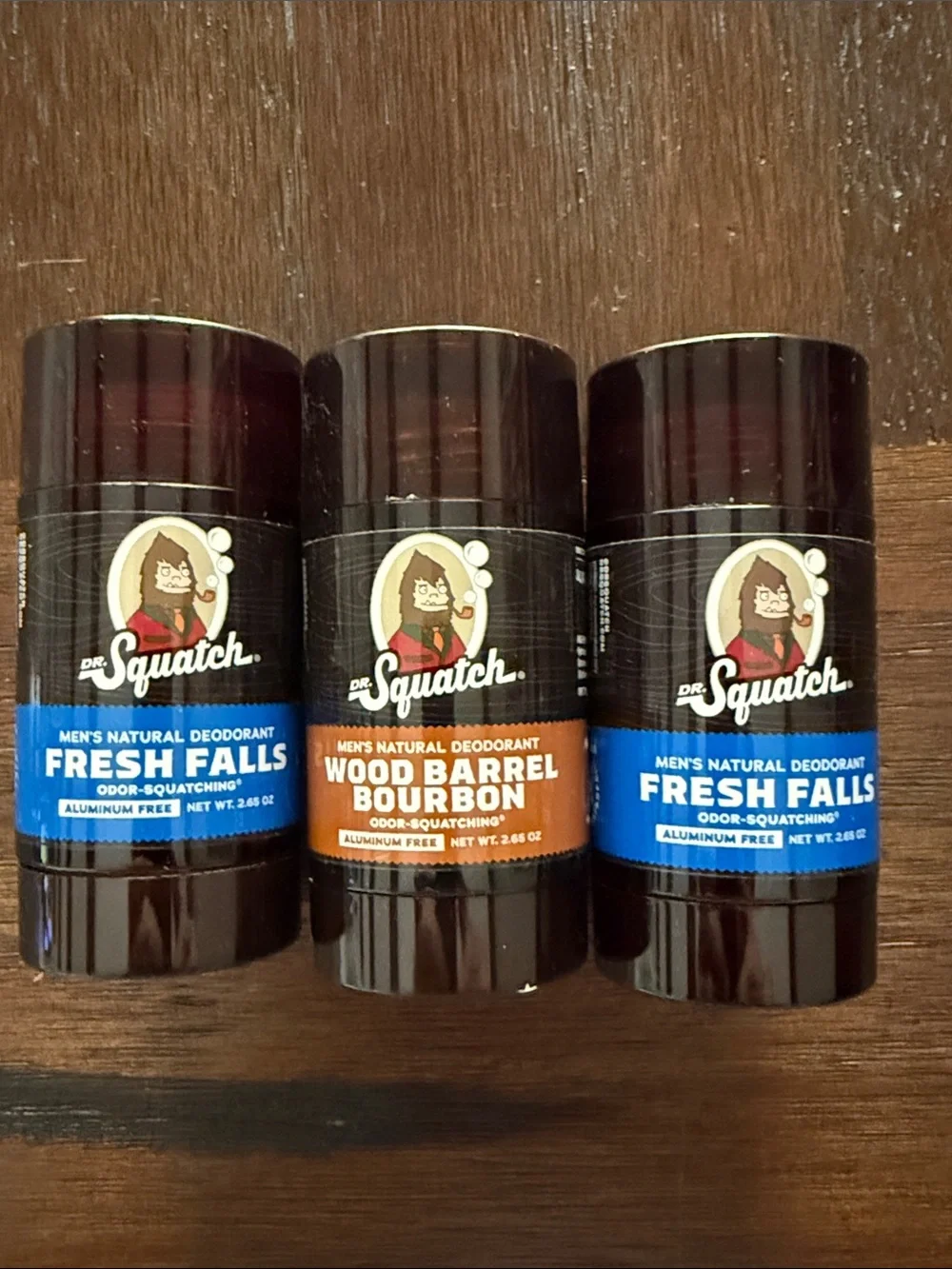Dr. Squatch Natural Deodorant Trio - Fresh Falls & Wood Barrel Bourbon